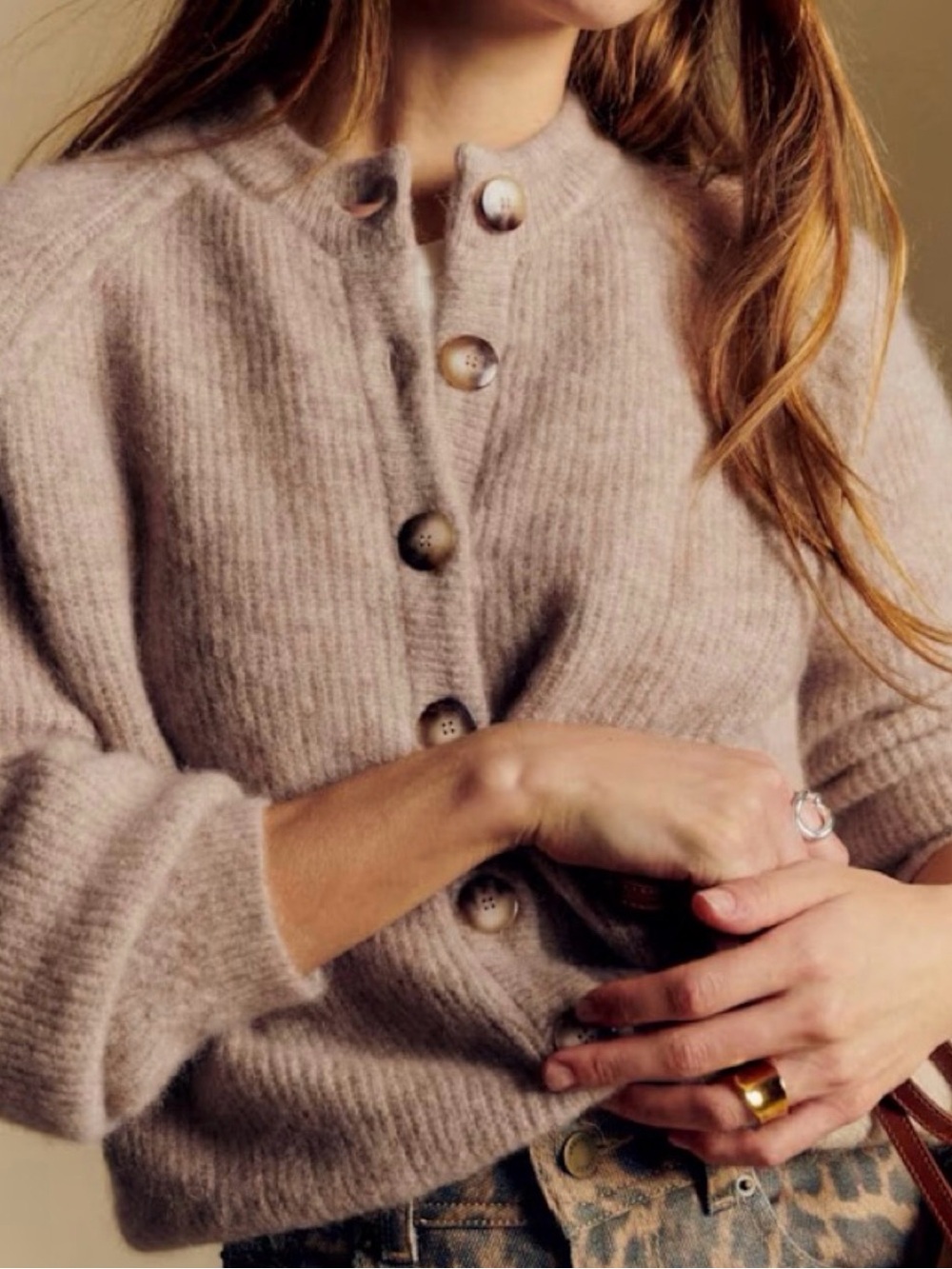 Sezane Othello Cardigan Sweater (Light beige) - Picture 2 of 2